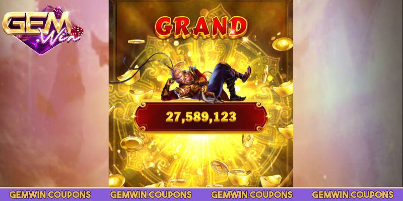 Tây Du Thần Khí Gemwin – Slot Quay Hũ Đậm Chất Tây Du Ký 3 Tôn Ngộ Không xuất hiện giữa cột, giá trị thưởng cao nhất